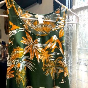 H&M Palm Tree Hawaiian Tank Top
